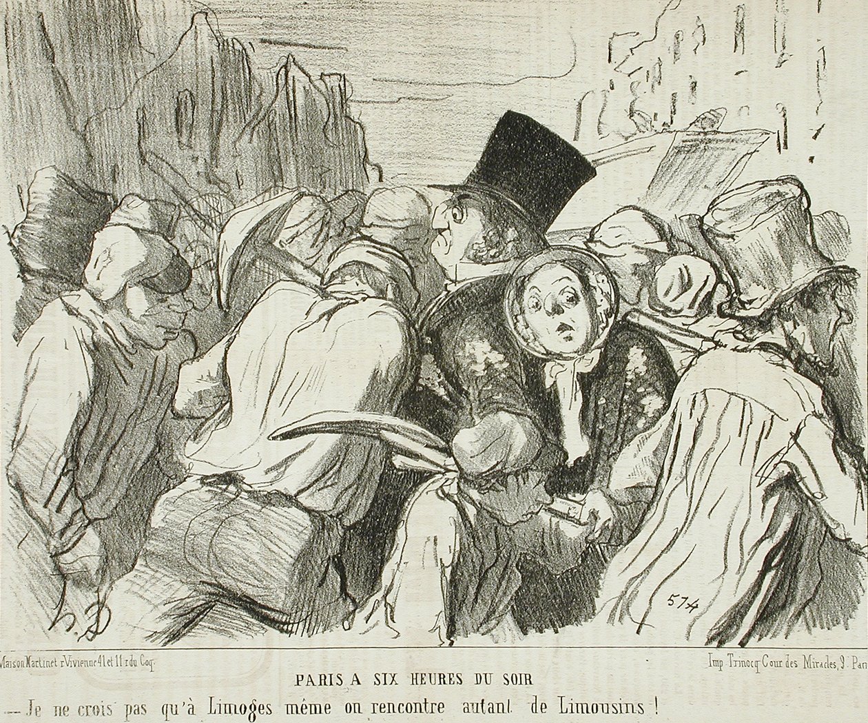 Paris klokken seks om aftenen af Honoré Daumier