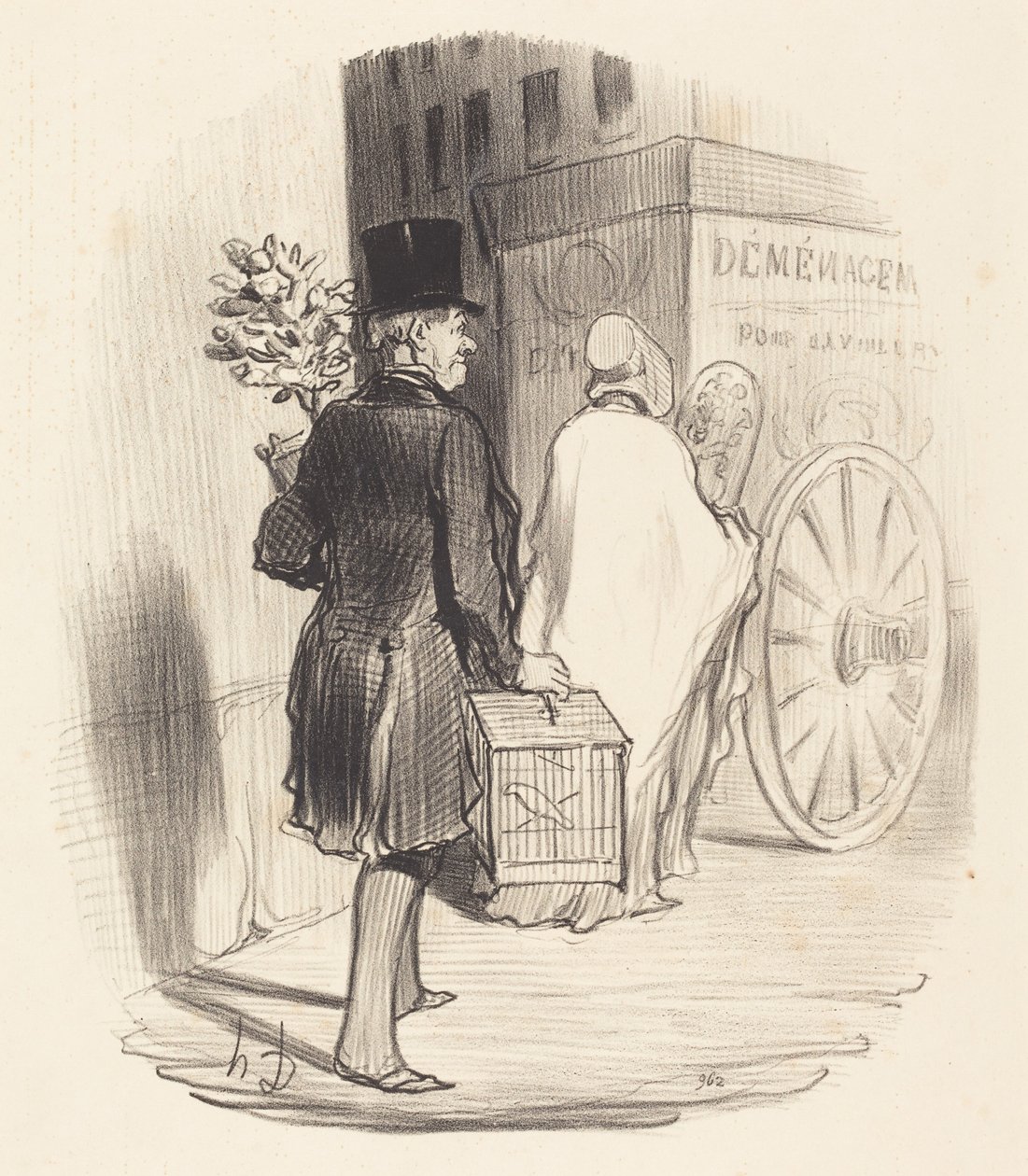 Pariser transporterer til et andet distrikt... af Honoré Daumier