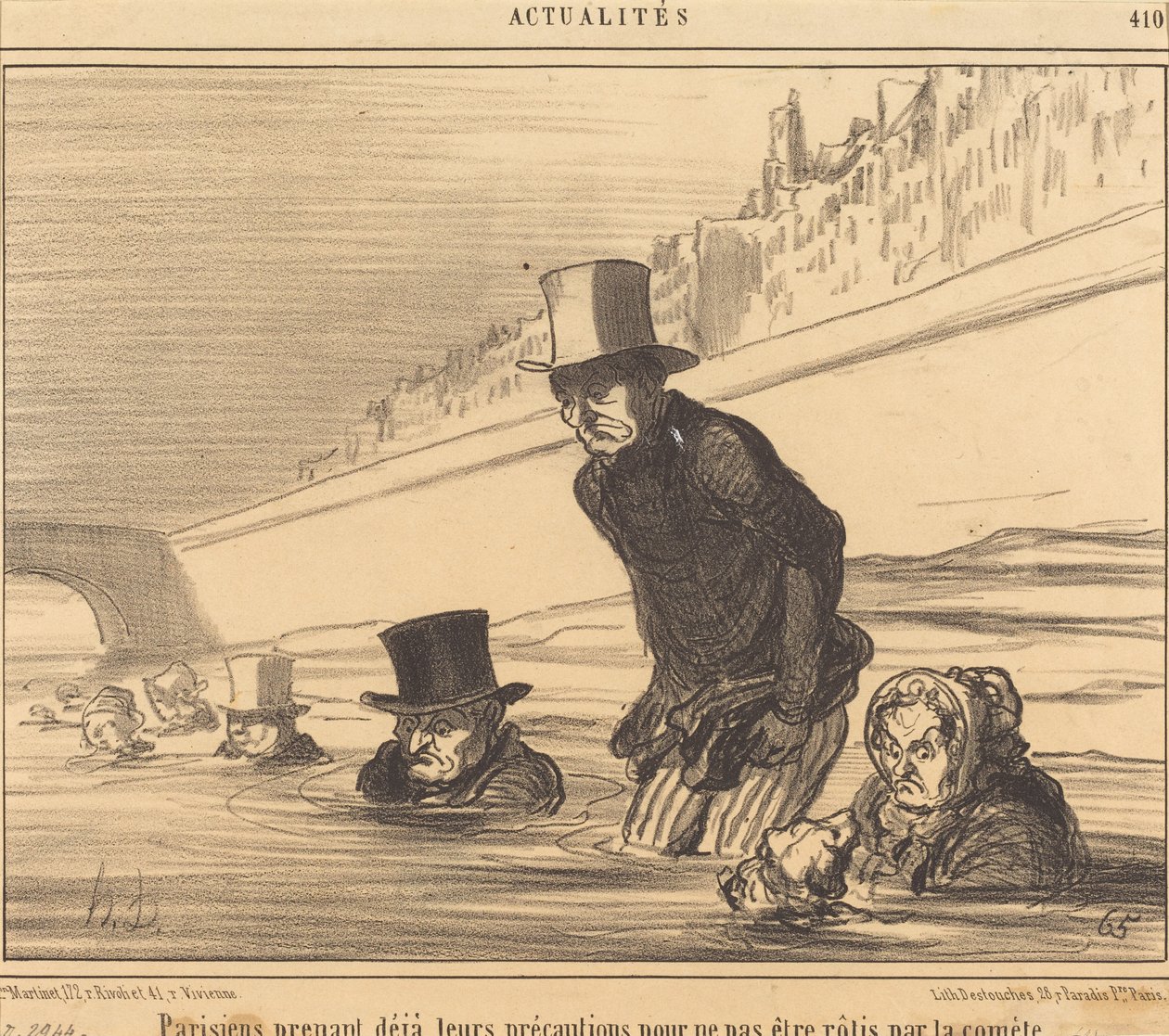 Parisere træffer... deres forholdsregler... af Honoré Daumier
