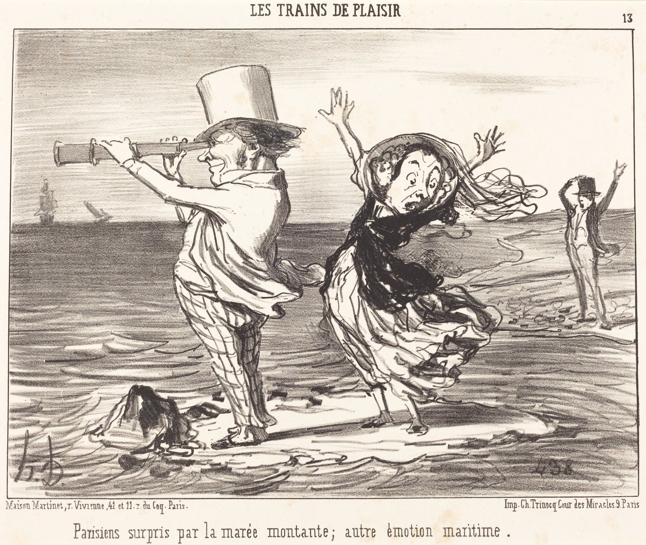 Parisere overrasket af tidevandet... af Honoré Daumier