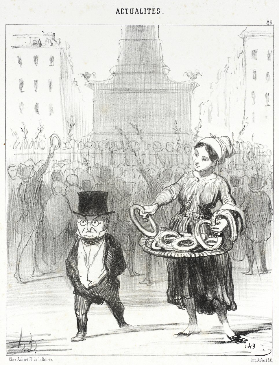 Place de la Bastille af Honoré Daumier