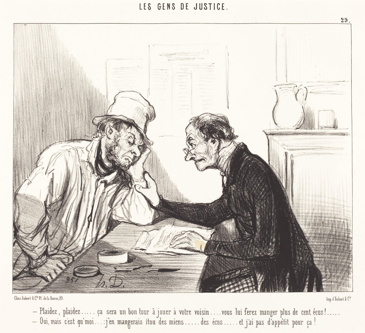 Bed... det vil være et godt trick at spille... af Honoré Daumier