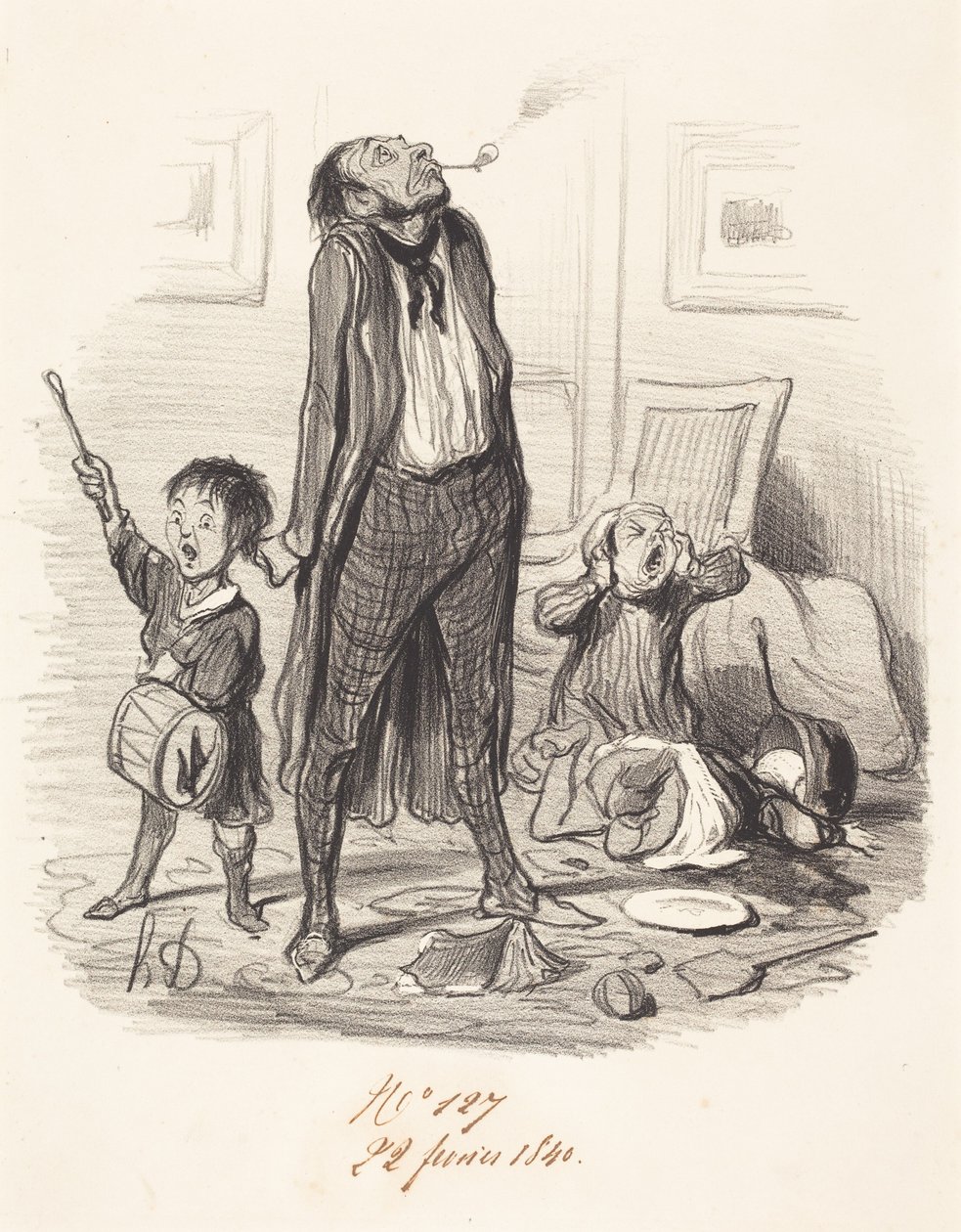 Klassisk digter, der skriver en ekloge... af Honoré Daumier