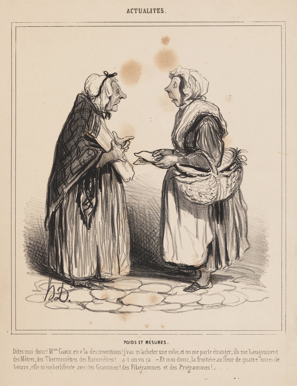 Vægt og mål, fra «Actualités» af Honoré Daumier