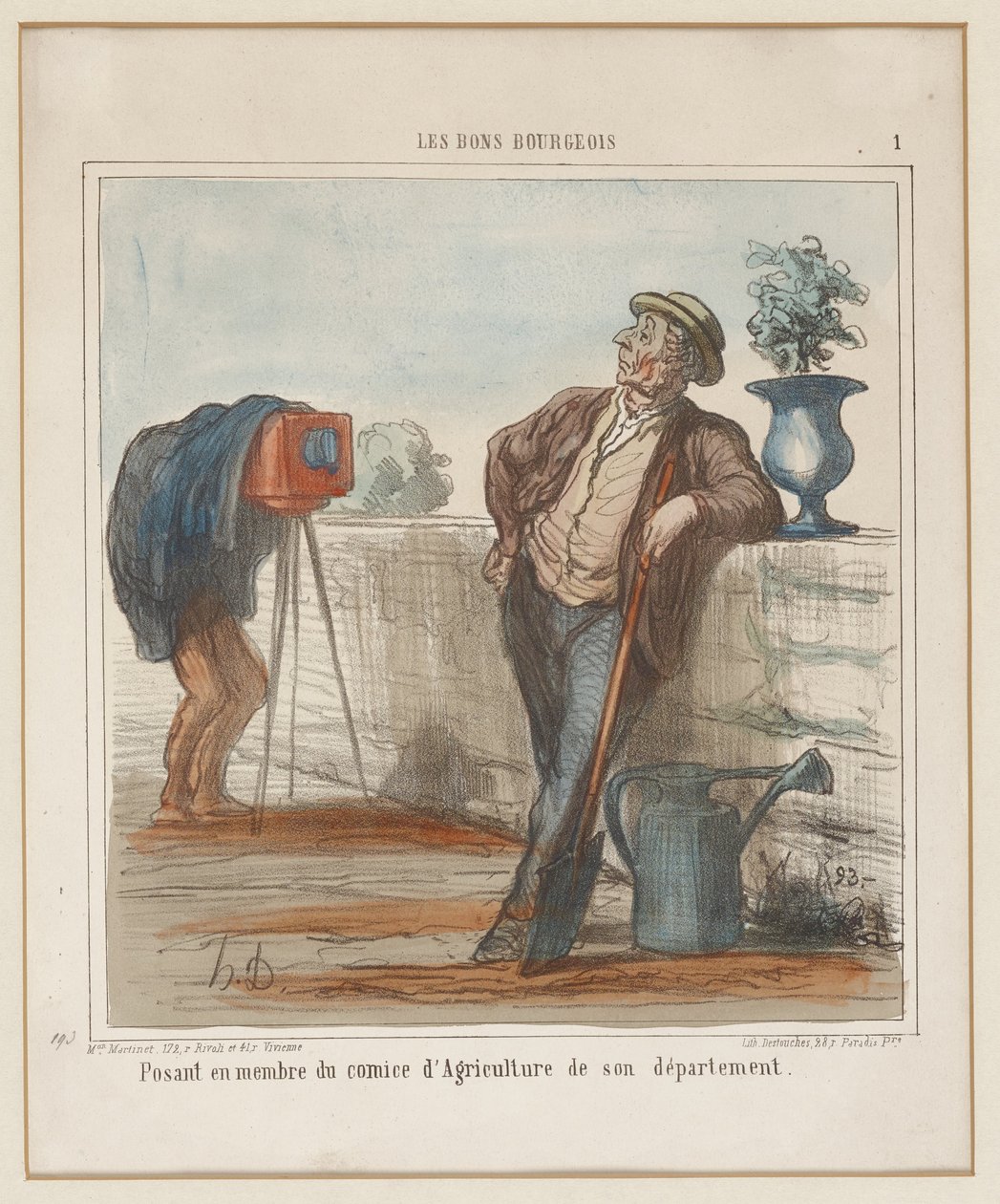 Poserer som medlem af landbrugskomitéen i sit departement. (De gode borgere nr. 1), fra Charivari af Honoré Daumier