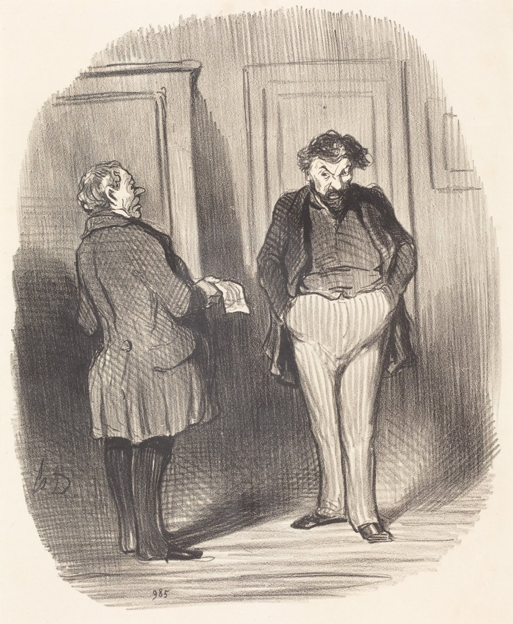 Kunne De sige mig...? Jeg har influenza!... af Honoré Daumier