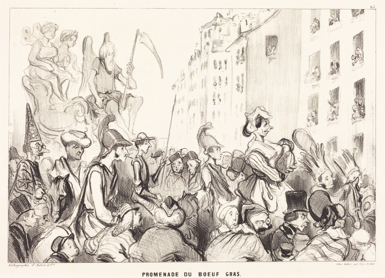 Optoget med den fede okse af Honoré Daumier