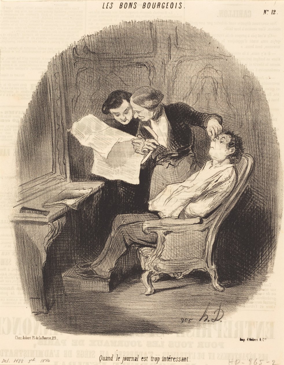 Når avisen er for interessant af Honoré Daumier