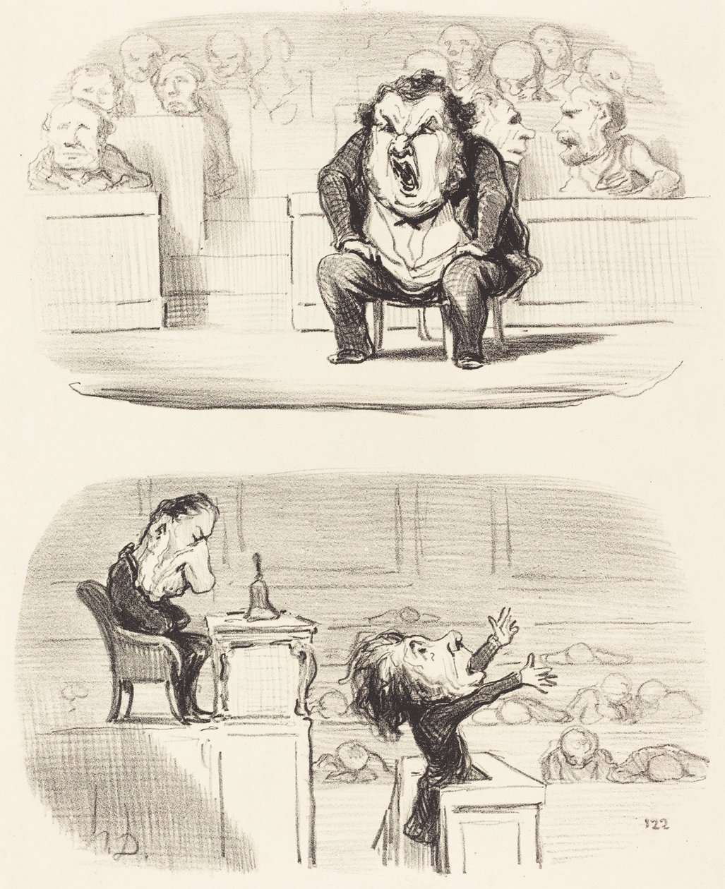 Når en kedelig taler går på talerstolen af Honoré Daumier