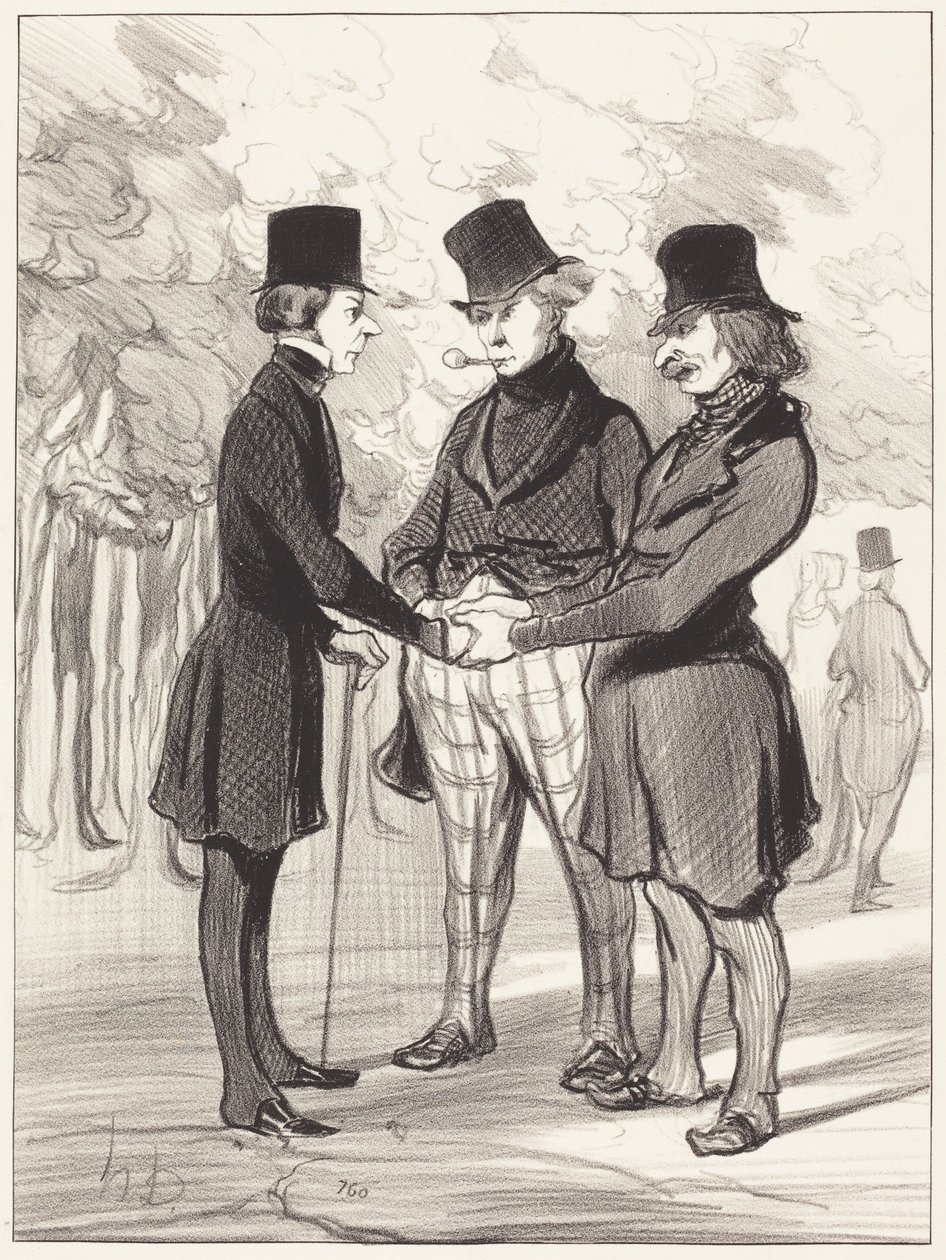 Sikke et lykkeligt møde!... Det er... af Honoré Daumier