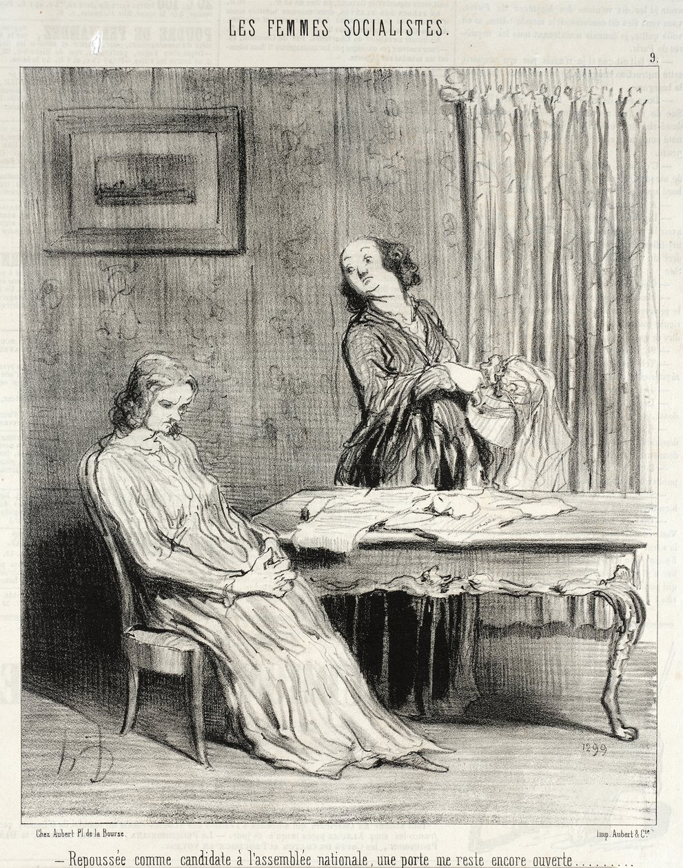 Skubbet væk... en dør står stadig åben for mig... af Honoré Daumier