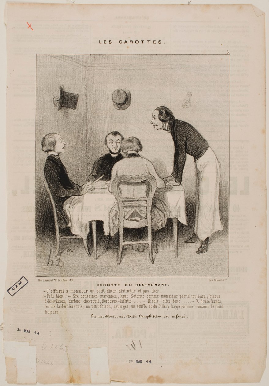 Fup på restauranten af Honoré Daumier
