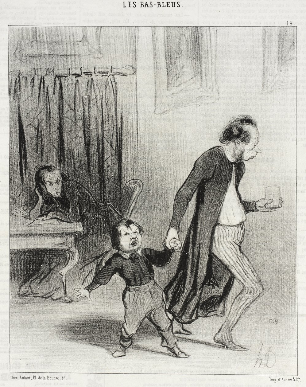 Din forbandede liderlige unge, gå din vej! af Honoré Daumier