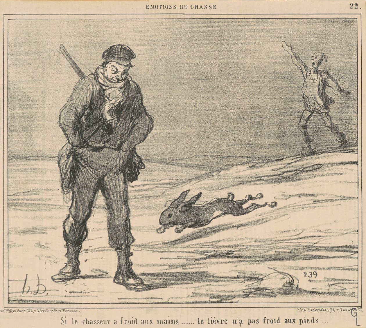 Hvis jægeren er kold... er haren ikke kold... af Honoré Daumier