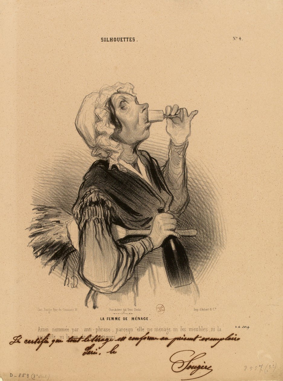 Silhuetter nr. 4: Rengøringskonen. - Således kaldet ved antifrase... af Honoré Daumier