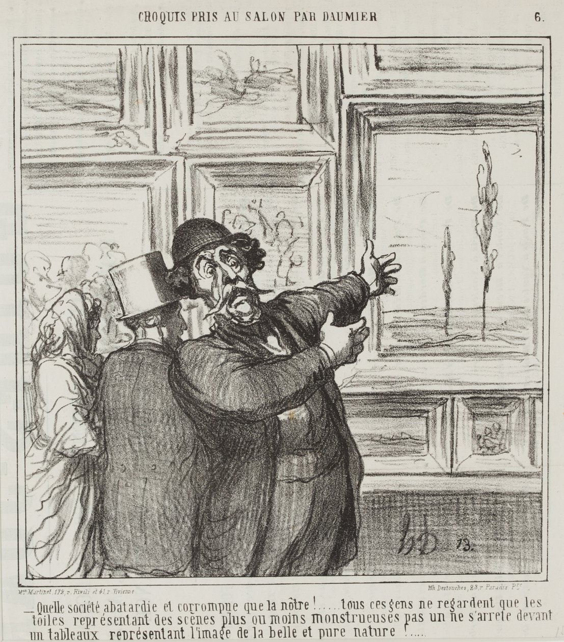 Skitse lavet i salonen af Daumier, nr. 6: Se bare hvilken degenereret og korrupt verden vi lever i. . . af Honoré Daumier