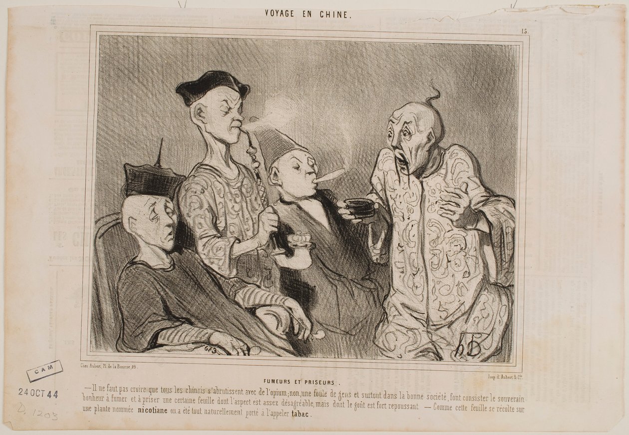Rygere og snustobaksbrugere af Honoré Daumier