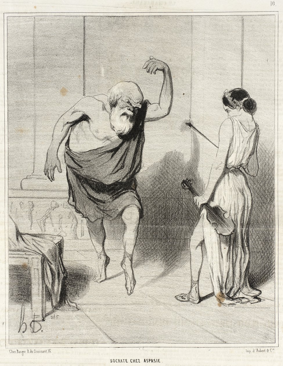 Sokrates hos Aspasia af Honoré Daumier