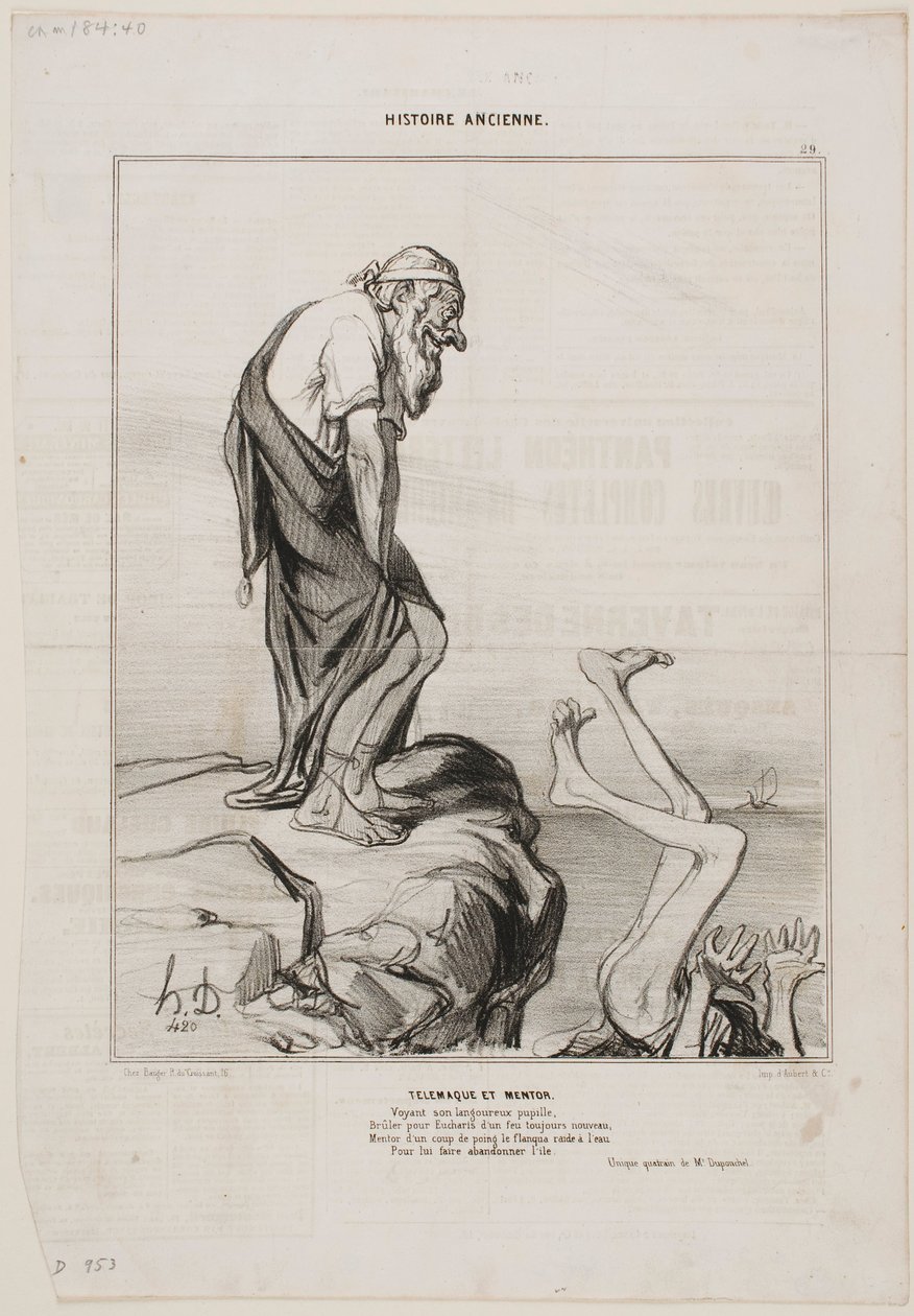 Telemachos og Mentor af Honoré Daumier