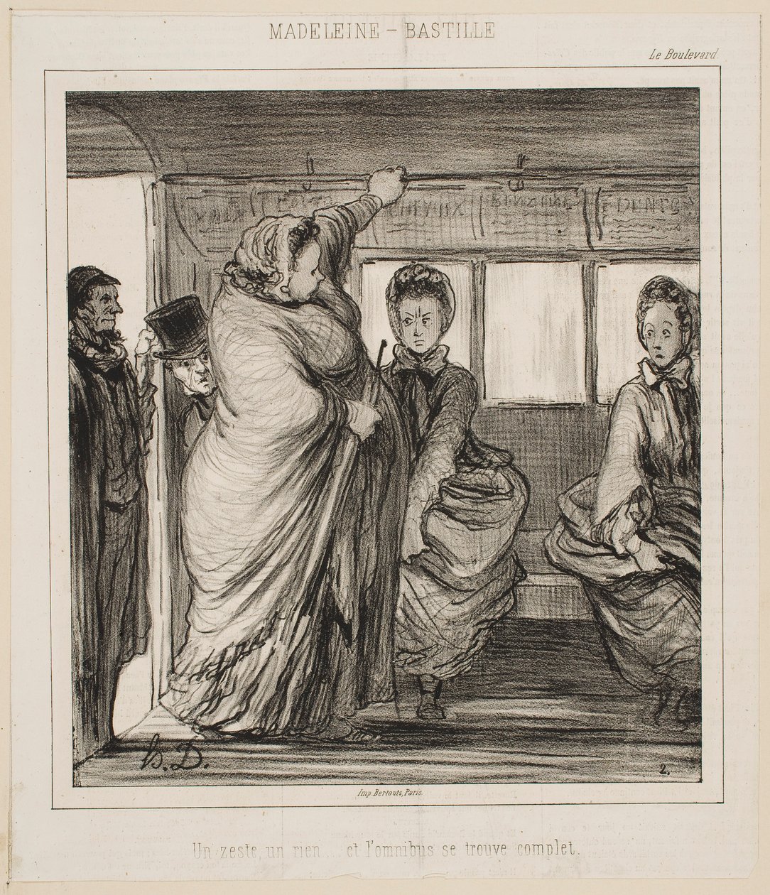 Buslinjen Madeleine-Bastille af Honoré Daumier