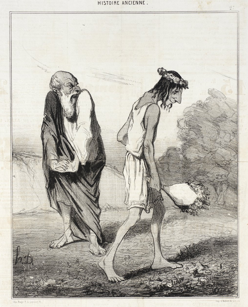 Telemachos hærget af kærlighed af Honoré Daumier
