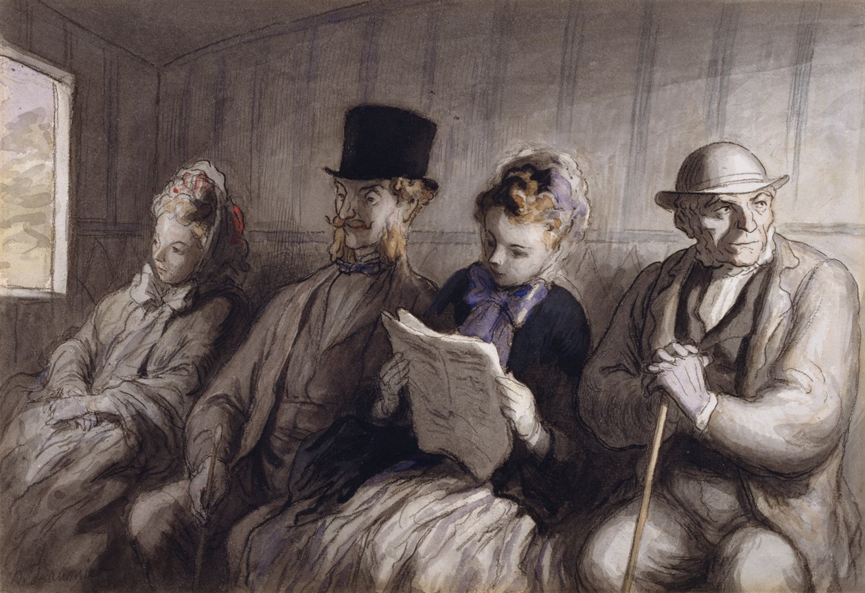 Førsteklassesvognen af Honoré Daumier