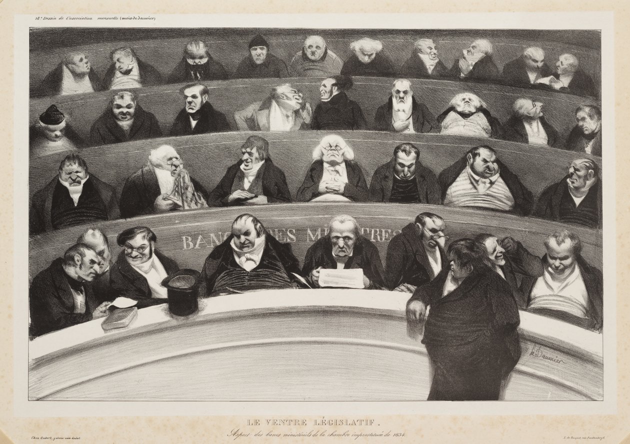 Den lovgivende mave (Le ventre législatif) af Honoré Daumier