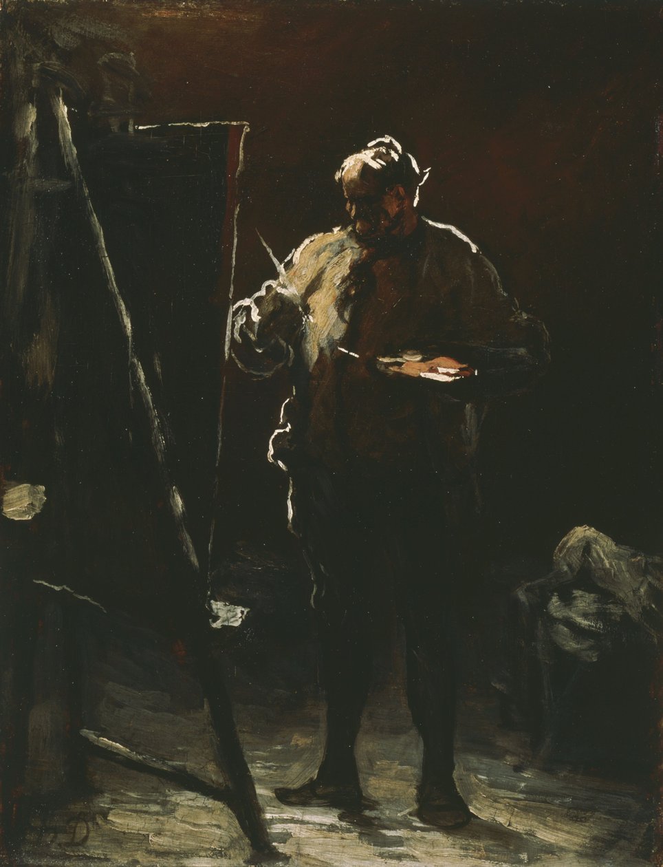 Maleren ved sit staffeli af Honoré Daumier