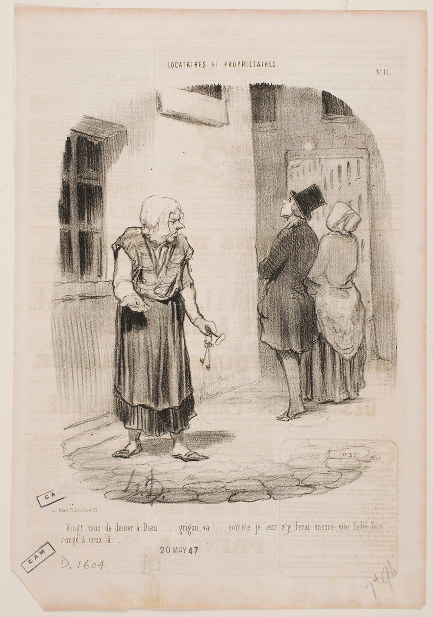 De sidste tyve cent gik til Gud... Scrooge... af Honoré Daumier