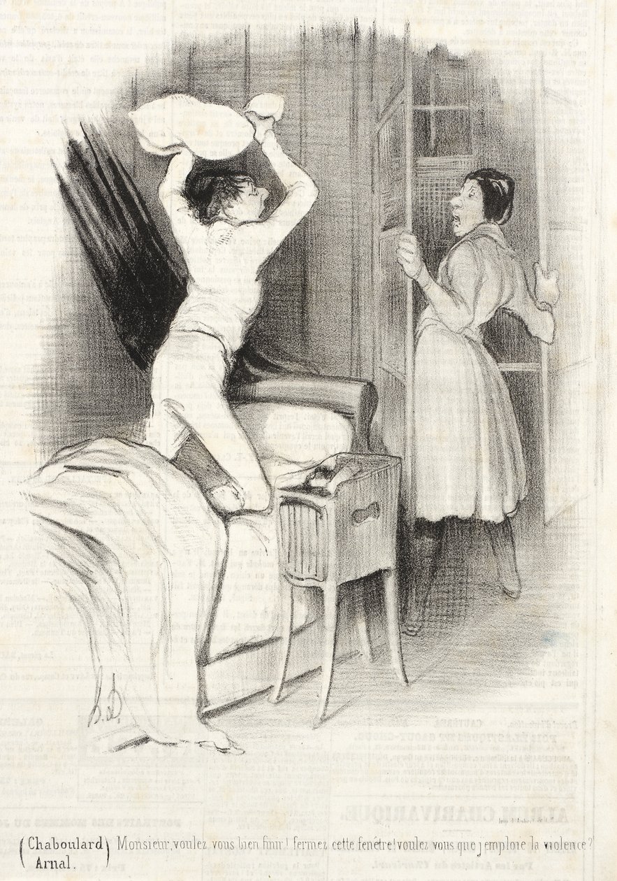 Théâtre du Vaudeville - Efter midnat af Honoré Daumier