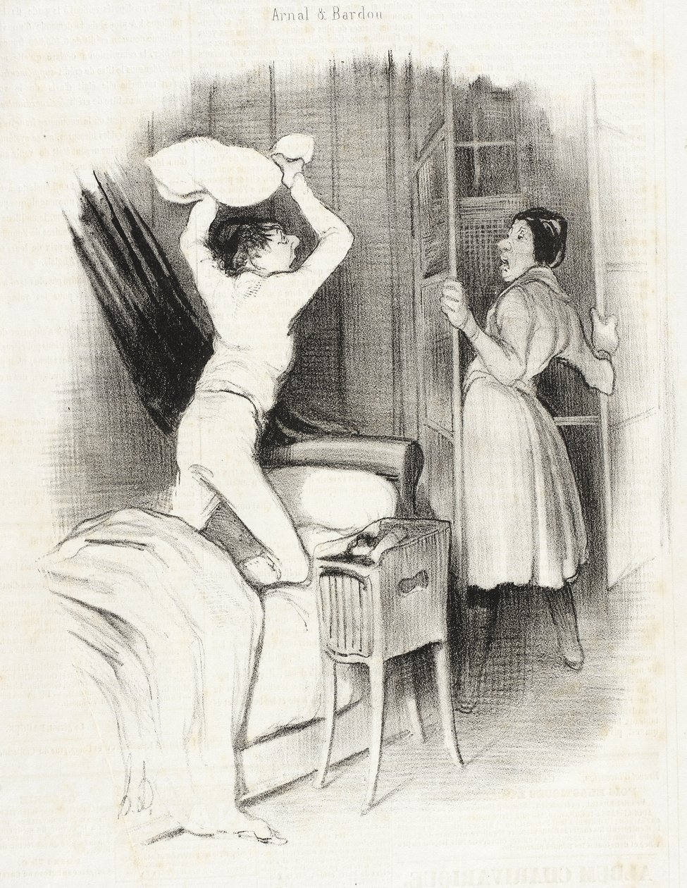 Théâtre du Vaudeville - Efter midnat af Honoré Daumier