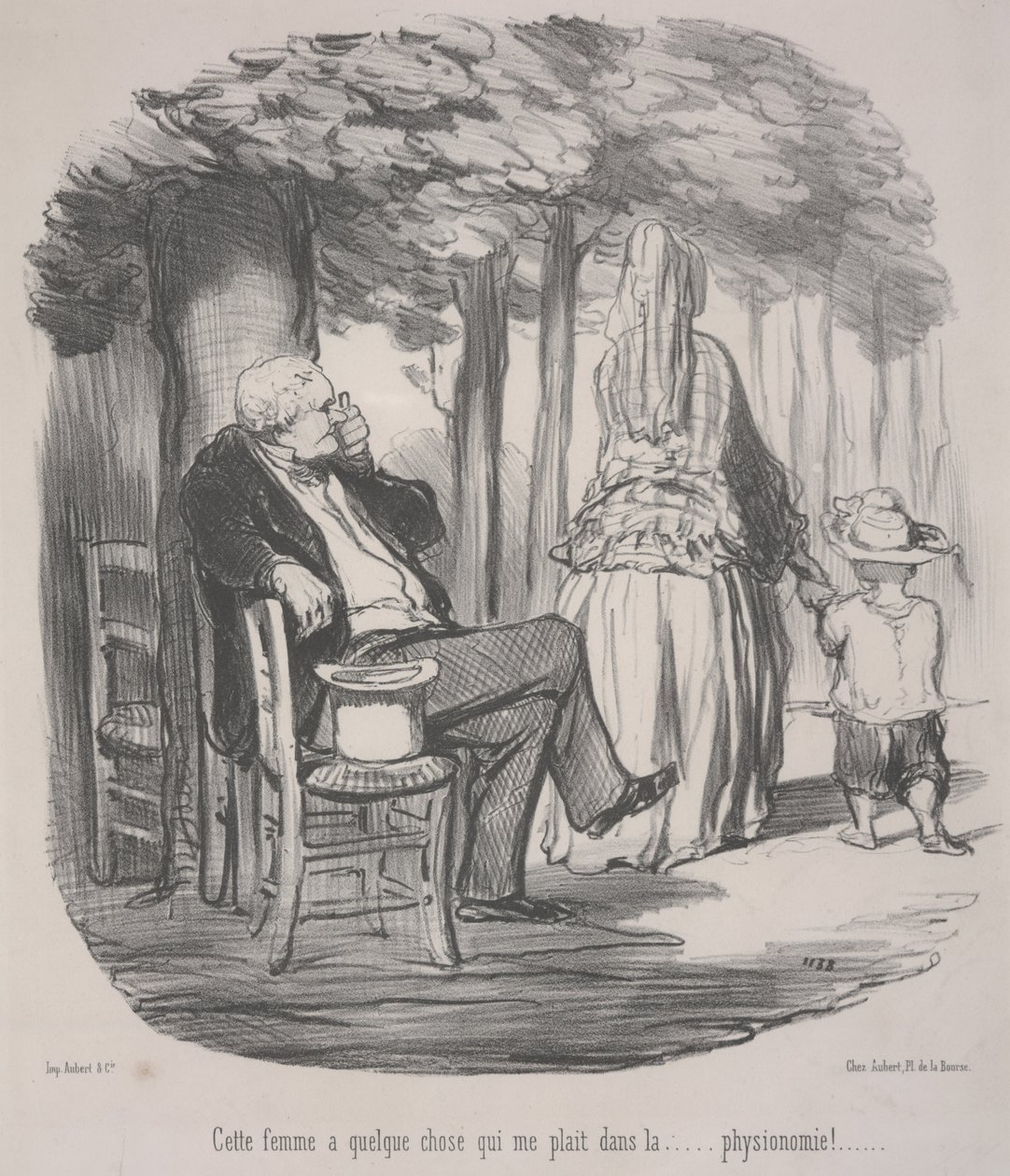 Denne kvinde har noget, jeg kan lide. . . I hendes generelle udseende! af Honoré Daumier