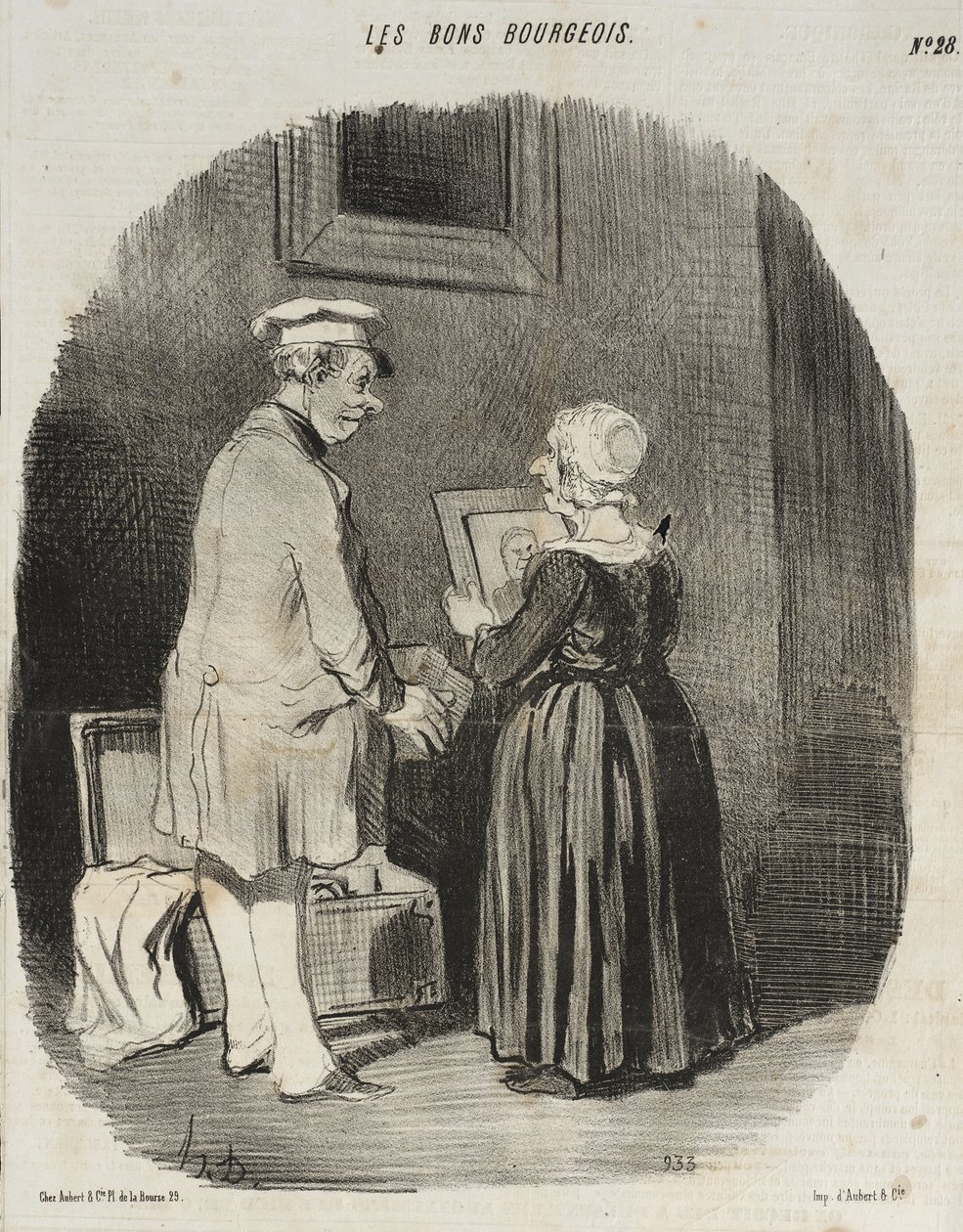 Se, min kone, der er mit portræt hos daguerreotypisten... af Honoré Daumier