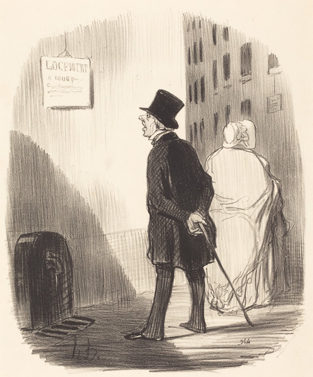 Se, her er et skilt, som min kone kørte forbi... af Honoré Daumier