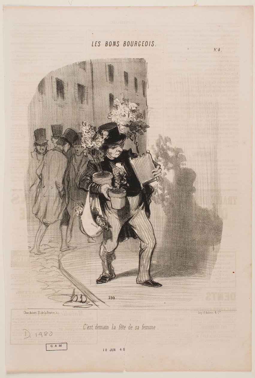 I morgen har hans kone fødselsdag af Honoré Daumier