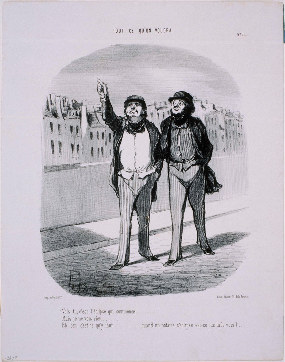 Lige hvad vi har lyst til: Formørkelsen begynder nemlig... af Honoré Daumier