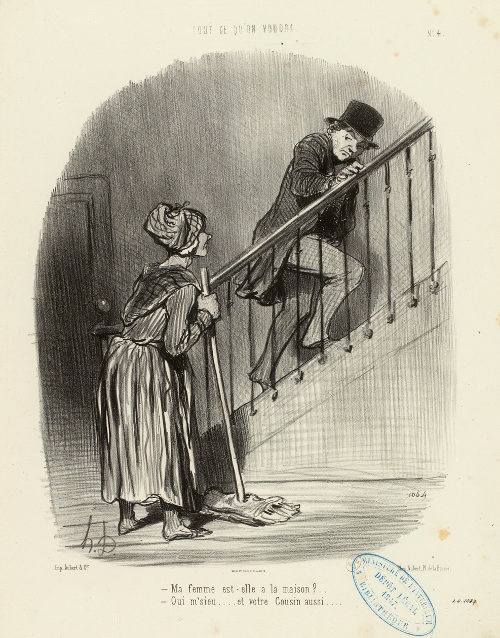 Alt hvad man vil, nr. 4: Er min kone hjemme? ... af Honoré Daumier
