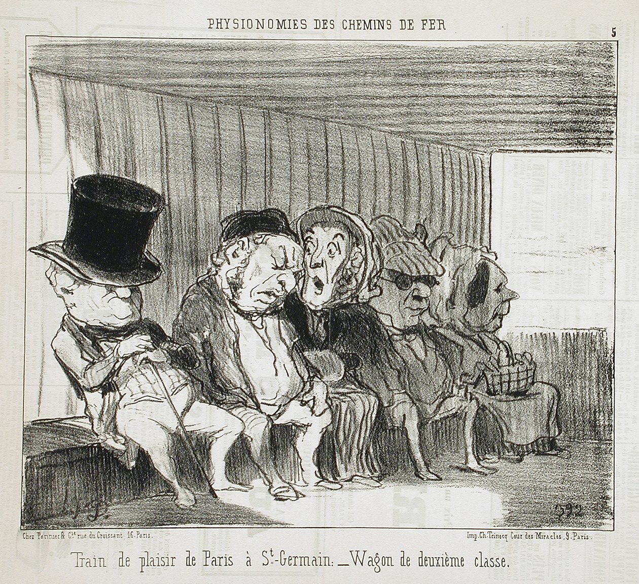 Udflugtstog fra Paris til Saint-Germain... af Honoré Daumier