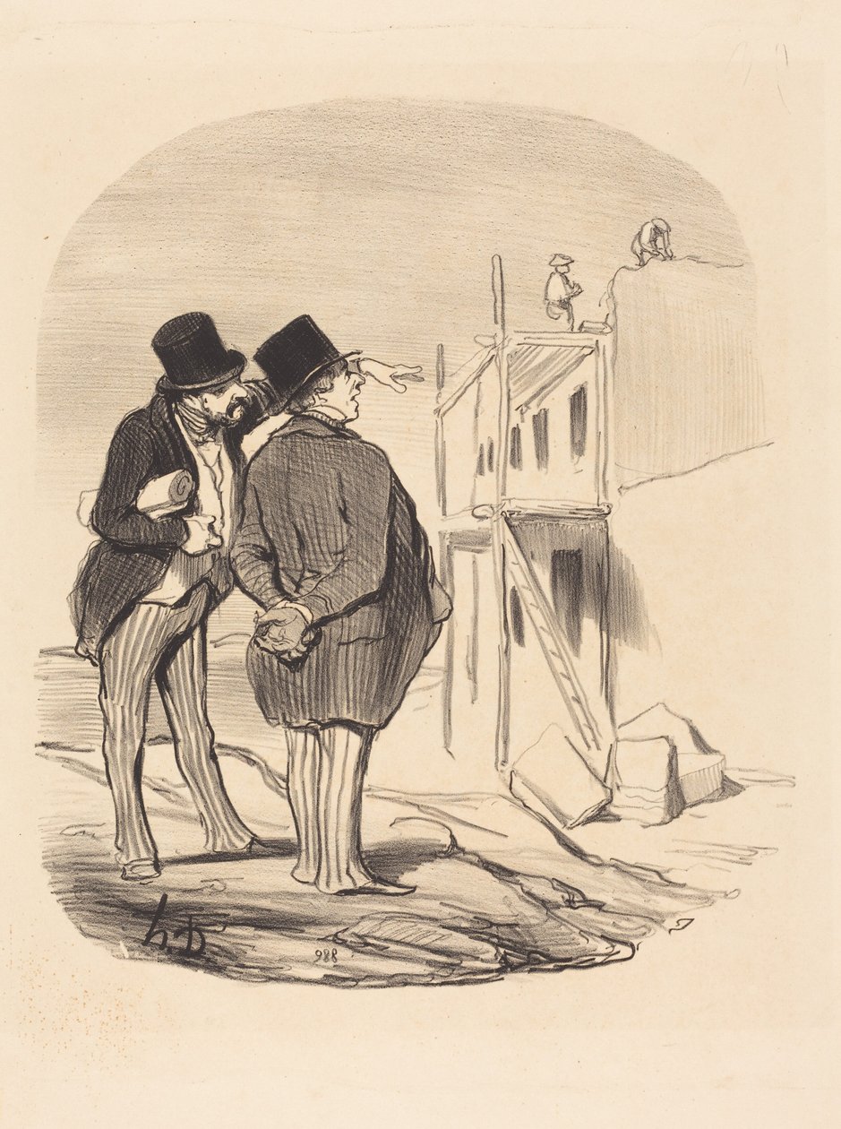 To mænd blandt ruiner af Honoré Daumier