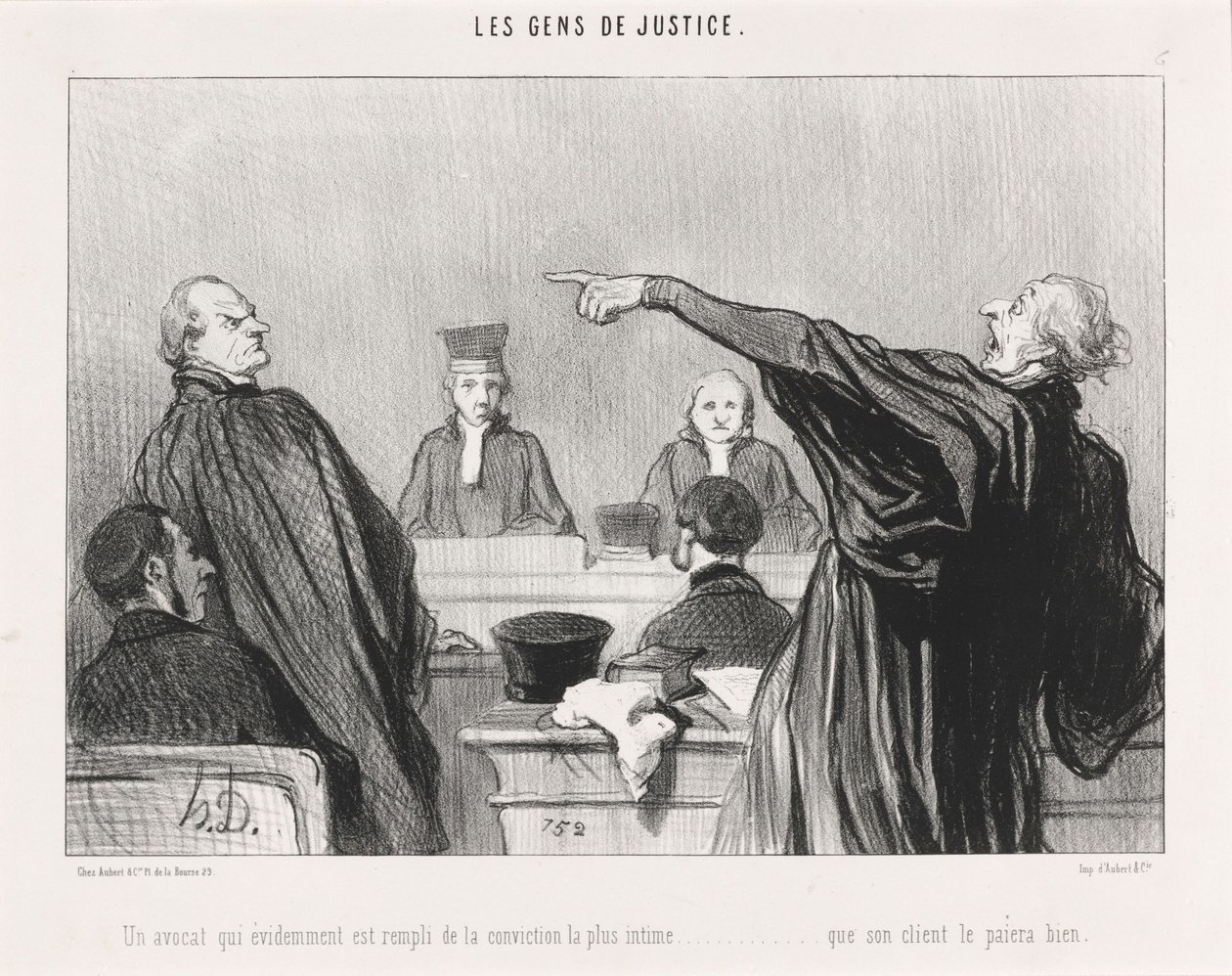 En advokat, der er... fyldt med den inderlige overbevisning... af Honoré Daumier