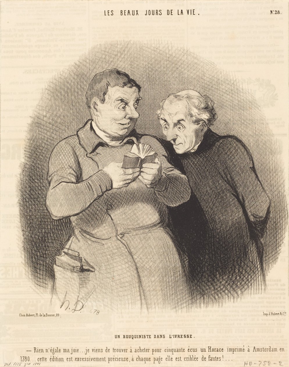 En boghandler i beruselse af Honoré Daumier