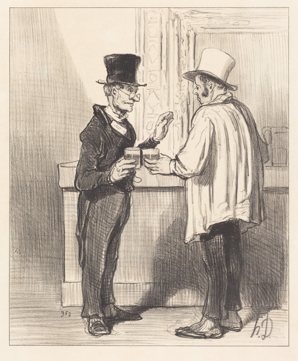 En forsvarer... samtalende... i sit sædvanlige arbejdsværelse af Honoré Daumier