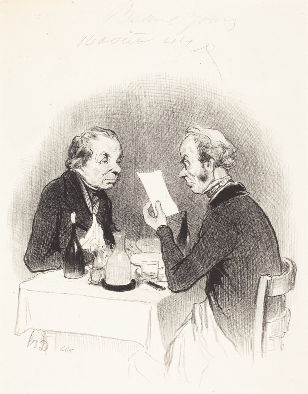 En mager middag af Honoré Daumier