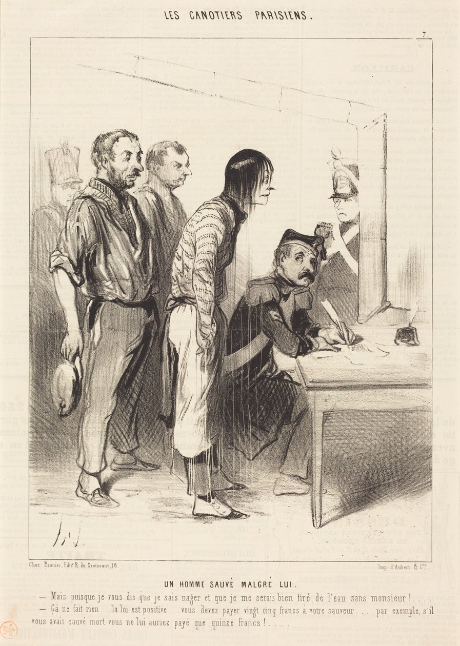 En mand reddet mod sin vilje af Honoré Daumier