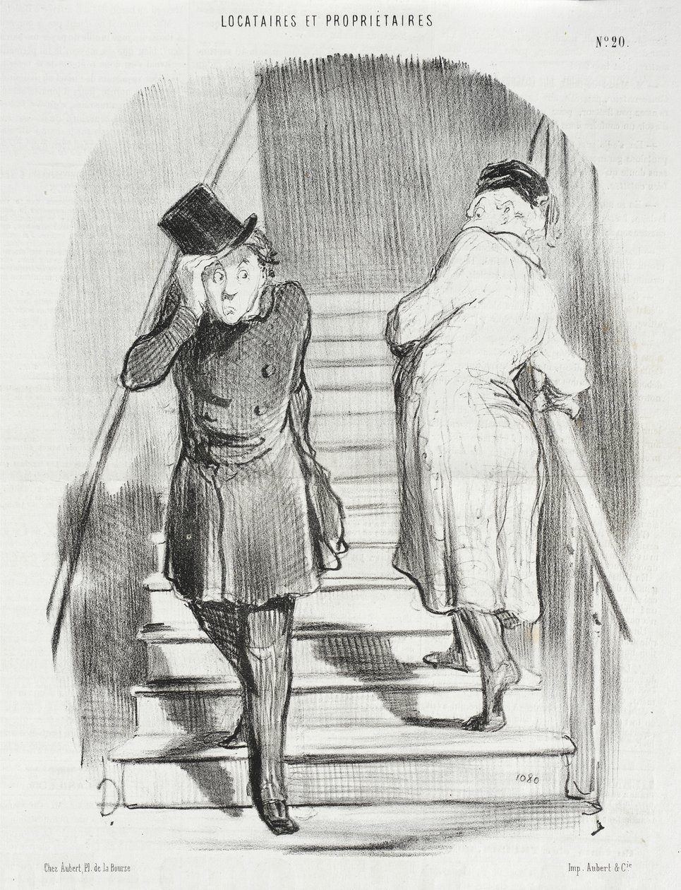 En lejer, der skylder tre afdrag af Honoré Daumier