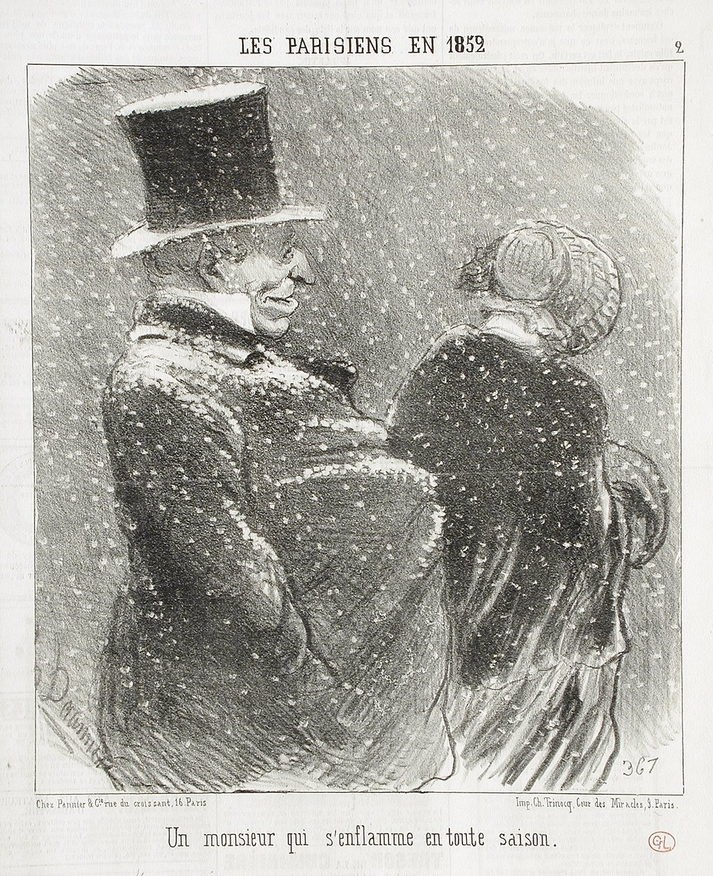 En herre, der går i flammer... af Honoré Daumier