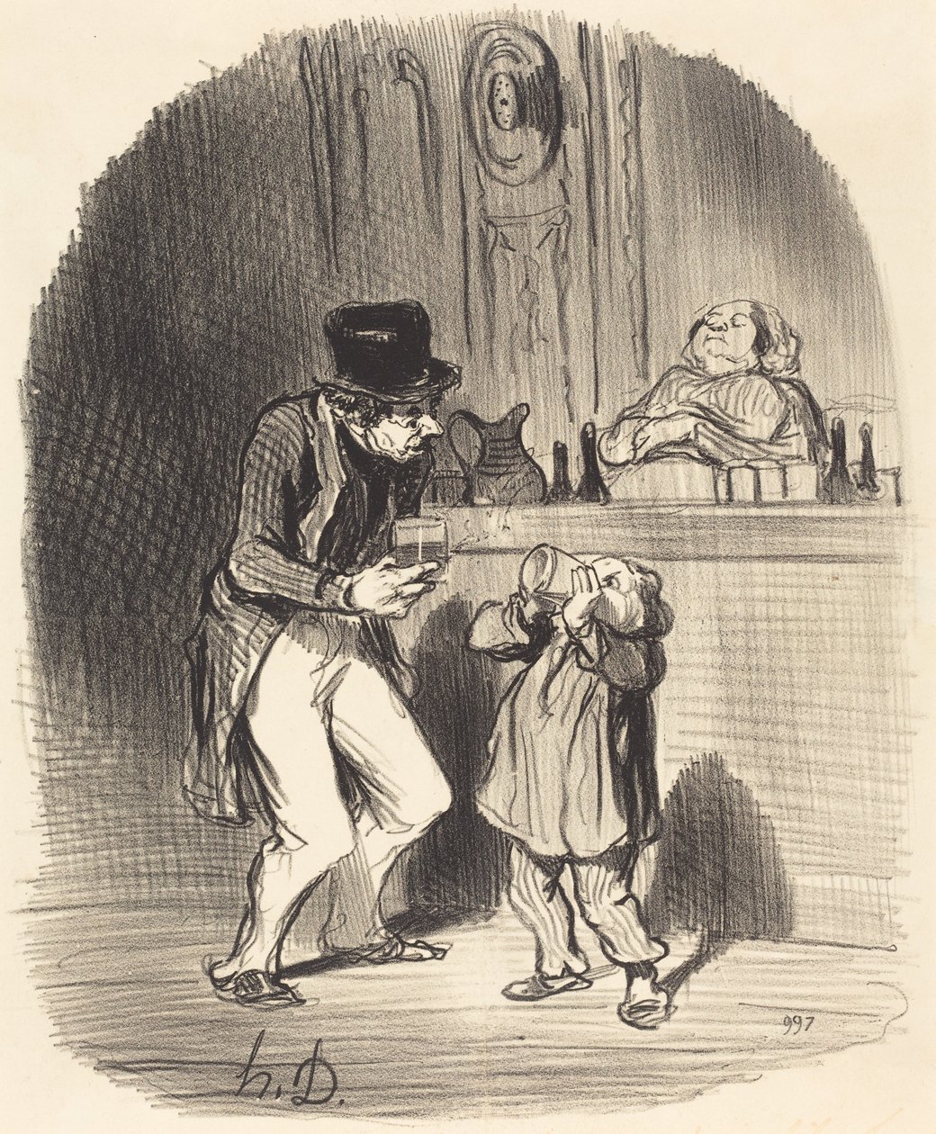 En far, der lader sin søn die... af Honoré Daumier