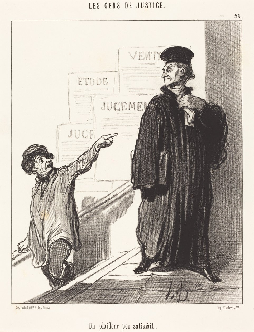 En lidet tilfreds sagsøger af Honoré Daumier
