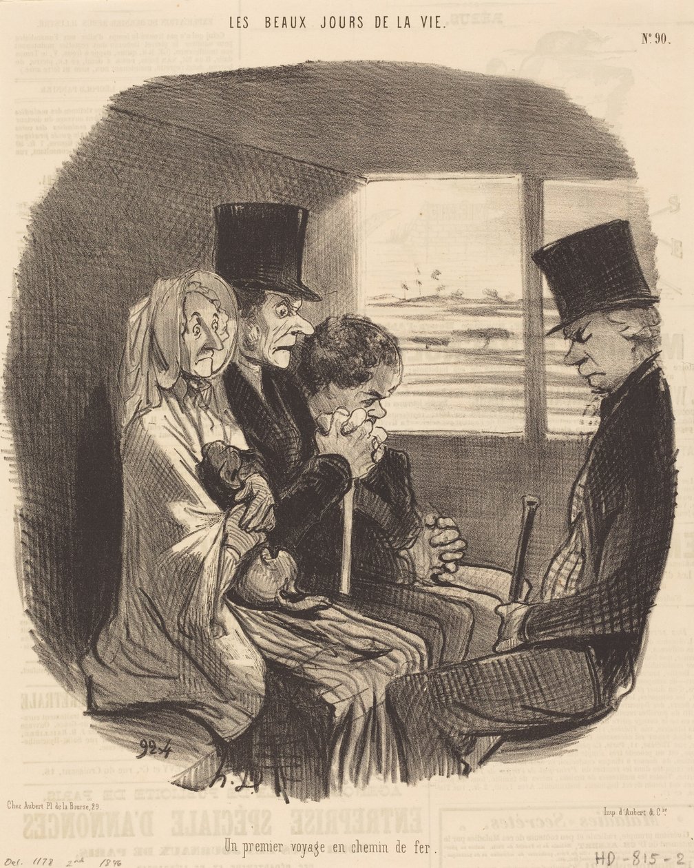 En første rejse med jernbane af Honoré Daumier