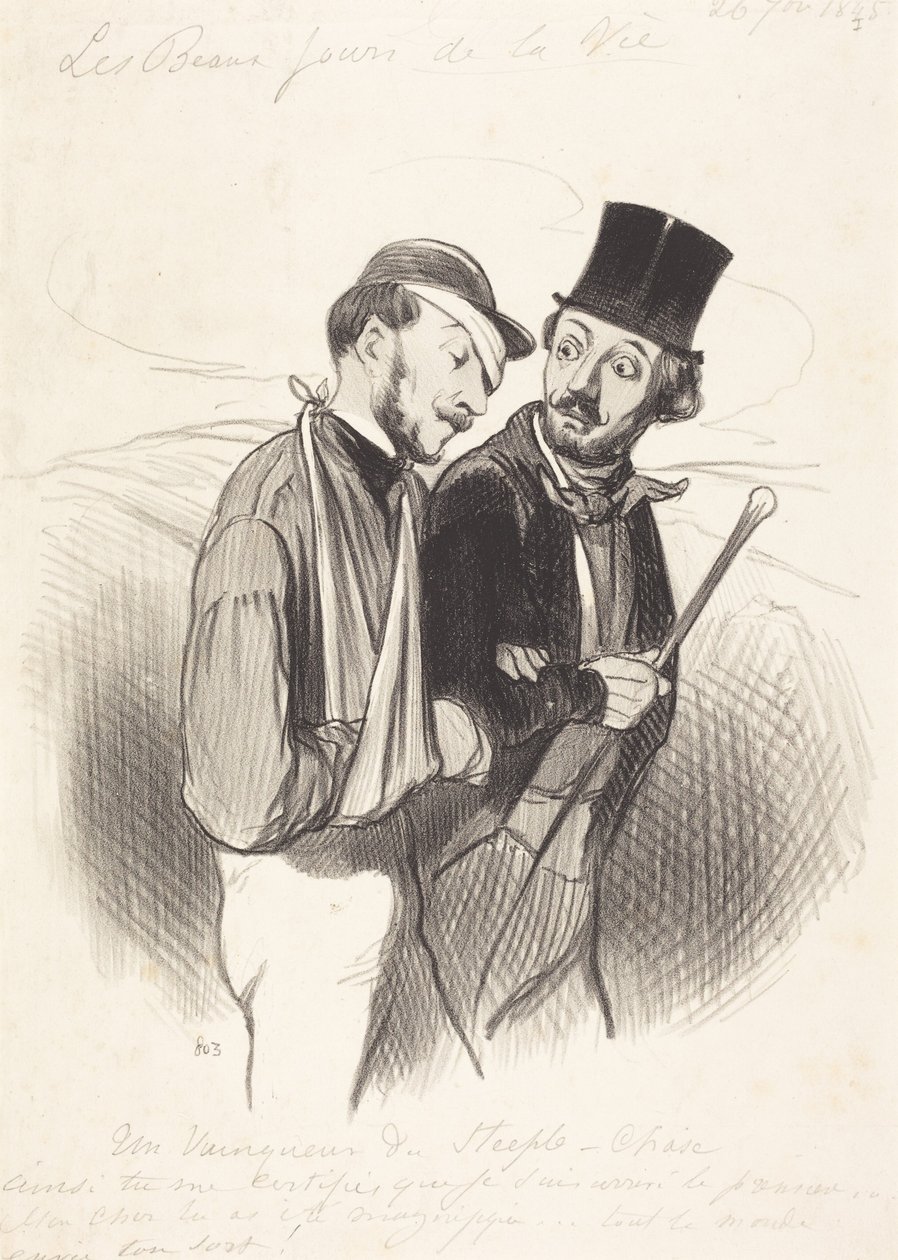 En vinder af et steeplechase-løb af Honoré Daumier